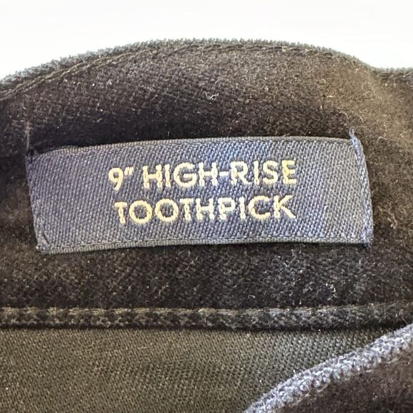 J. Crew 9" High-Rise Black Toothpick Velvet Jeans 29Tall Ankle Super Soft - Picture 6 of 12